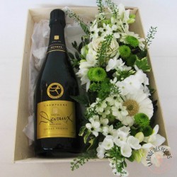 coffret cadeau champagne et fleurs