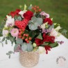 cheri bouquet rond rose et rouge la ronde des fleurs