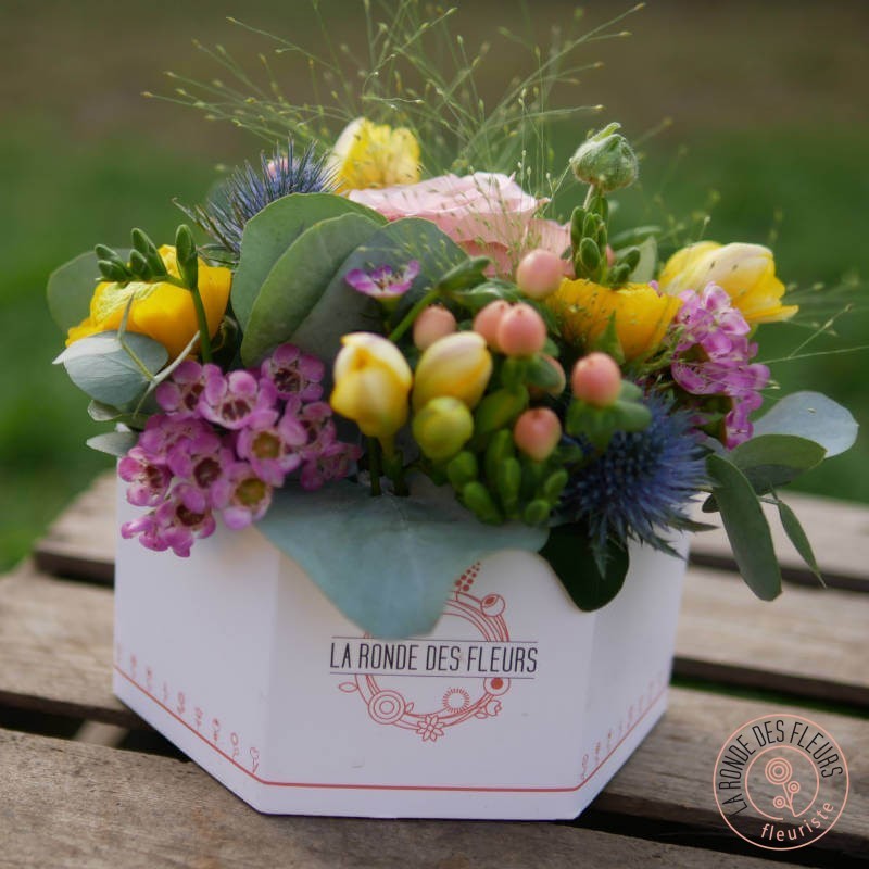 Coffret rainbow boite fleurie pastel la ronde des fleurs rennes