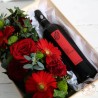 Coffret vin rouge et fleurs- la ronde des fleurs- livraison rennes