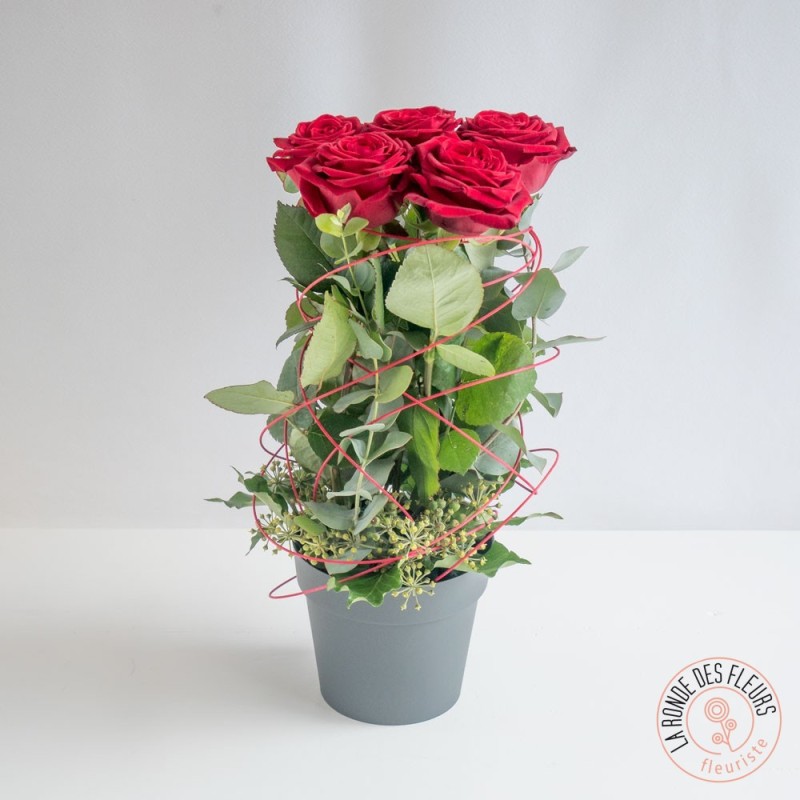 composition roses rouges la ronde des fleurs rennes livraison amour