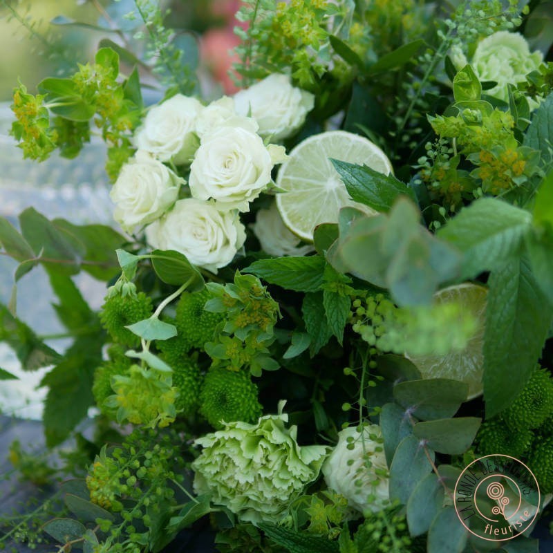 Mojito - Bouquet vert et blanc – Fraîcheur florale | Fleuriste Rennes