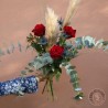 roses rouges et pampa livraison fleuriste rennes