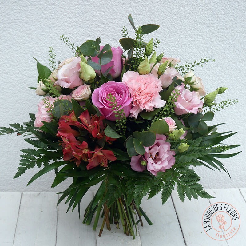 bouquet rose poudré - Ronde des fleurs bouquet rose poudré - Ronde des fleurs