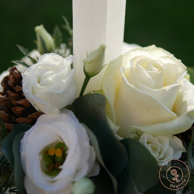 flambeau centre de table blanc La Ronde des Fleurs