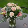 pink floyd bouquet champêtre pastel rose et saumon