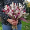 unique bouquet de fleurs séchées rose et blanc rennes