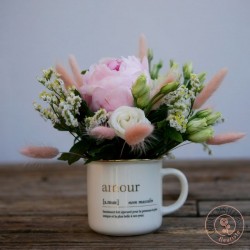 Mug  Amour fleuri rose