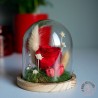 cloche rose rouge eternelle la ronde des fleurs