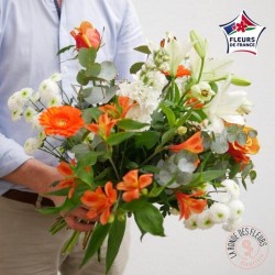 bouquet orange de fleurs francaises rennes bretagne