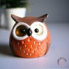 statuette hibou aux couleurs chatoyantes